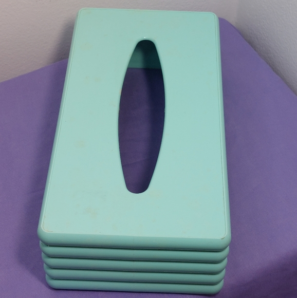 Vintage Mint Green Plastic Tissue Box Cover - Picture 3 of 12